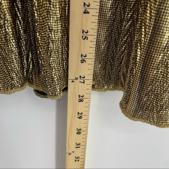 Lularoe Pleated Metallic Gold‎ midi Skirt XS - Picture 5 of 7